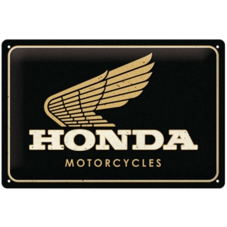 ENSEIGNE METAL 20x30 HONDA MC MOTORCYCLES GOLD