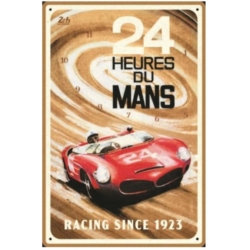 ENSEIGNE METAL 20x30 24H LE MANS RED CAR 1963