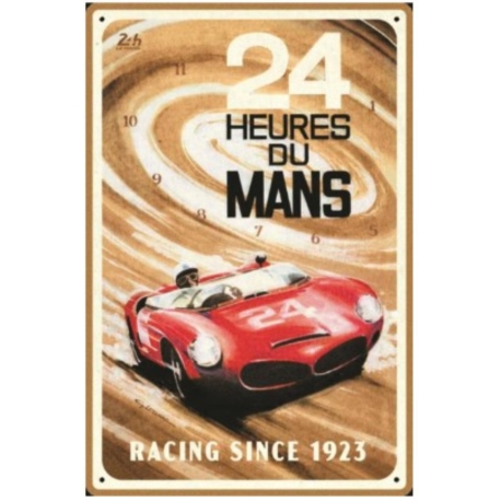 ENSEIGNE METAL 20x30 24H LE MANS RED CAR 1963