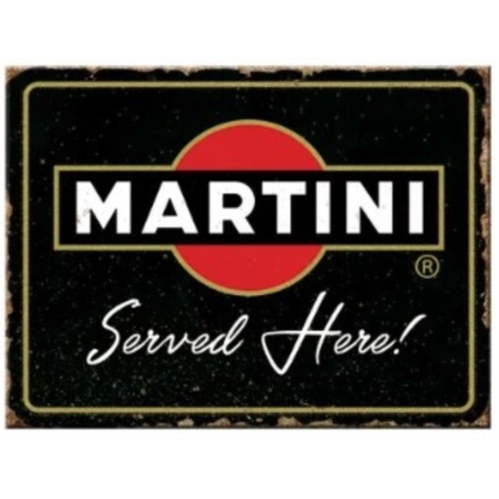 AIMANT METAL MARTINI SERVE HERE 6x8cm