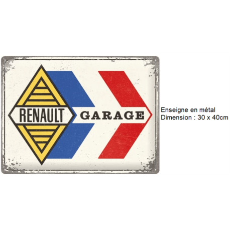 ENSEIGNE METAL 30X40 RENAULT GARAGE