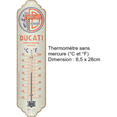 THERMOMETRE DUCATI - SERVICE MECANIQUE MOTO 6,5x28cm