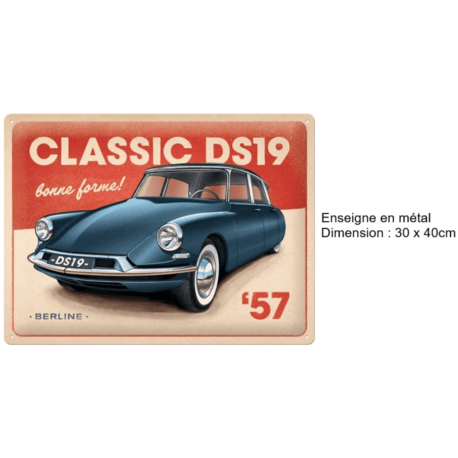 ENSEIGNE METAL 30x40 DS CLASSIC DS19 BERLINE