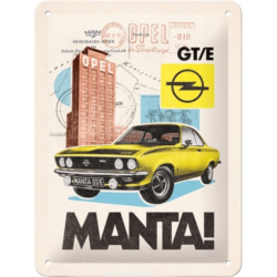 ENSEIGNE METAL 15x 20 OPEL - MANTA! GT/E
