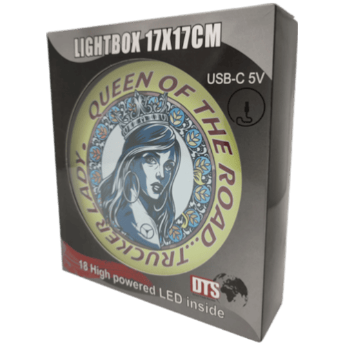 ENSEIGNE LUMINEUSE QUEEN OF THE ROAD 17X17 USB 5V