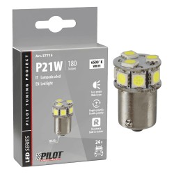 AMPOULEx1-24-32V Led Series-10 SMD x 1 chip-(P21W)-BA15s BLANC