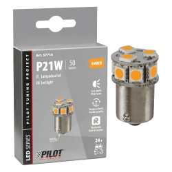 AMPOULEx1-24/32V Led Series-10 SMD x 1 chip-(P21W)-BA15s ORANGE