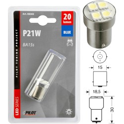 AMPOULEx1- 24V Led Series-4 SMDx3 chips-(P21W)-BA15s BLEU