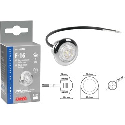 FEU ENCASTRABLE 1 LED 12/24V F-16 BLANC