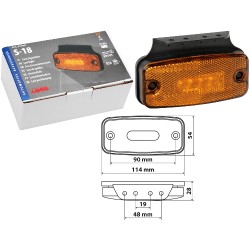 FEU DE GABARIT AVEC REFLECTEUR ET SUPPORT 4 LED 12/24V ORANGE