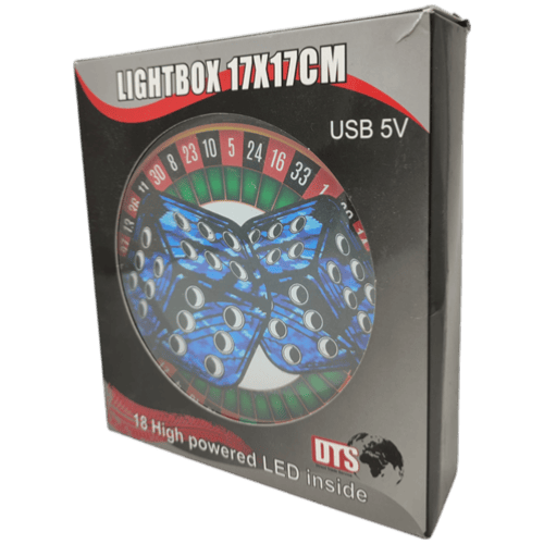 ENSEIGNE LUMINEUSE PLUCE DICES BLUE 17x17 USB 32 LEDS