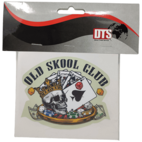 STICKER OLD SKOOL CLUB SKULL & CARDS