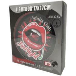 ENSEIGNE LUMINEUSE RED LIGHT DISTRICT RED LIPS 17x17 USB 32LEDS