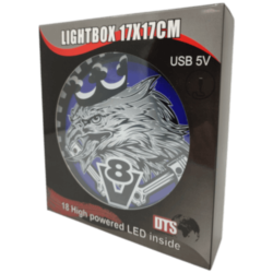 ENSEIGNE LUMINEUSE EAGLE KING OF THE ROAD BLUE 17x17 USB 32LEDS