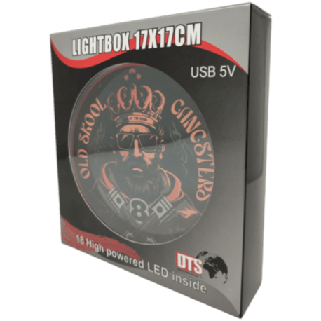 ENSEIGNE LUMINEUSE KING GANSTERS 17x17 USB 32 LEDS