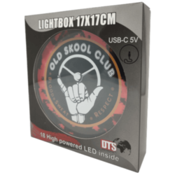 ENSEIGNE LUMINEUSE OLD SKOOL CLUB RED 17x17 USB 32 LEDS