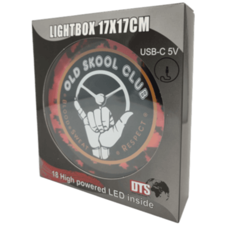 ENSEIGNE LUMINEUSE OLD SKOOL CLUB RED 17x17 USB 32 LEDS