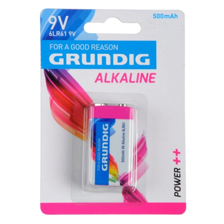 PILE ALCALINE 6LR61 9V 500MAH X1 PCE GRUNDIG