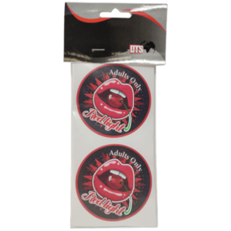 STICKER X2 RED LIGHT DISTRICT "RED LIPS" 7,5CM