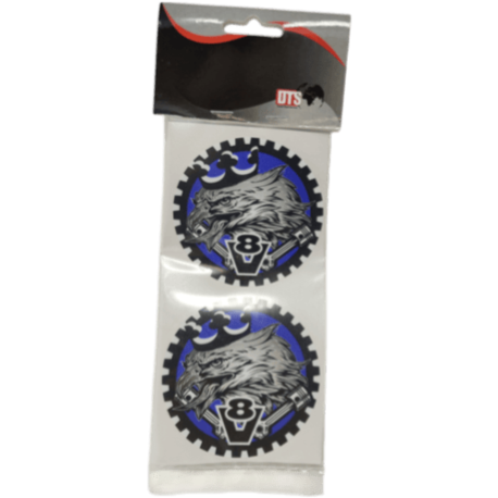 STICKER X2 EAGLE KING OF THE ROAD BLUE 7,5CM
