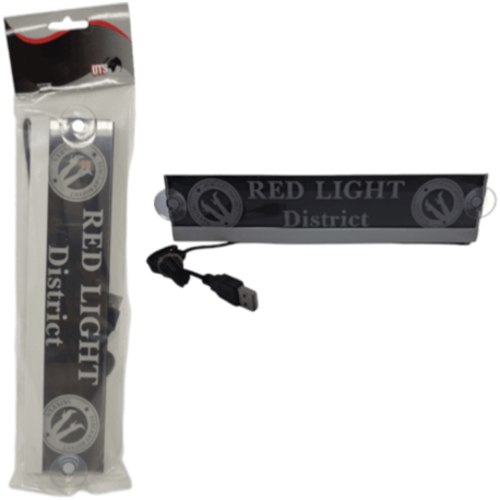 ENSEIGNE LED 30X6CM RGB RED LIGHT DISTRICT AVEC PRISE USB