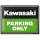 ENSEIGNE METAL 30X40 KAWASAKI - PARKING ONLY GREEN