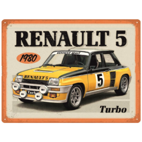 ENSEIGNE METAL 30X40 RENAULT R5 TURBO 1980