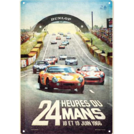 ENSEIGNE METAL 20X30 24H LE MANS - RACING POSTER 1966