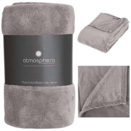 PLAID MICROFIBRE GRIS 125X150CM