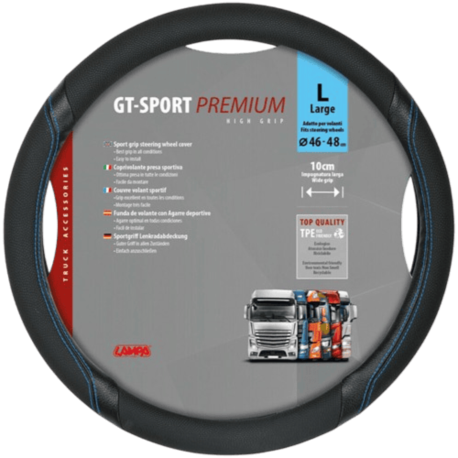 COUVRE VOLANT GT SPORT PREMIUM L 46/48CM N/B