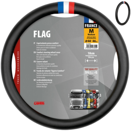 COUVRE VOLANT FLAG FRANCE M 44/46CM EN SKEENTEX