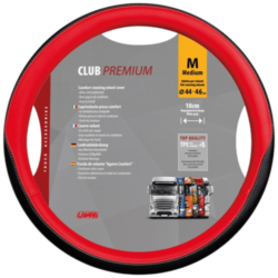 COUVRE VOLANT CLUB PREMIUM M 44/46CM ROUGE