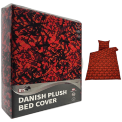 HOUSSE DE COUETTE TISSU DANOIS ROUGE 140 x 200cm AVEC TAIE D'OREILLER