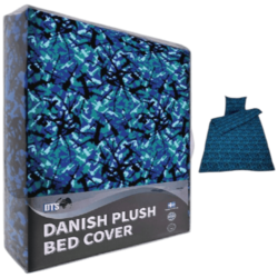 HOUSSE DE COUETTE TISSU DANOIS BLEU 140 x 200cm AVEC TAIE D'OREILLER