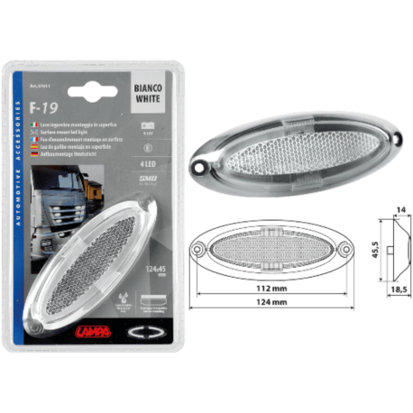 FEU DE GABARIT F-19 4 LEDS 12/24V BLANC