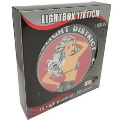 ENSEIGNE LUMINEUSE RED LIGHT DISTRICT 17X17 USB
