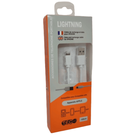 CABLE IPHONE 6/7 BLANC 1M TEC