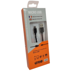 CABLE MICRO USB NOIR 1M TEC